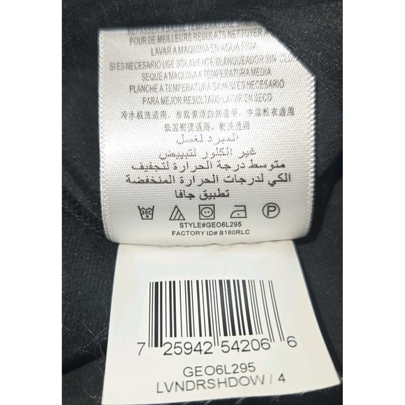 BCBGeneration Cocktail Dress Black Mauve Pleated Bodice Cross Strap Avant Size 4 - Picture 5 of 8